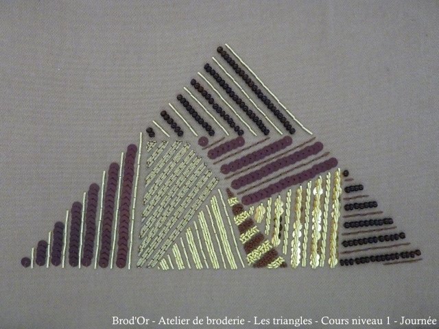 Brod'Or - Atelier de broderie - Les triangles - Cours niveau 1 - Journee