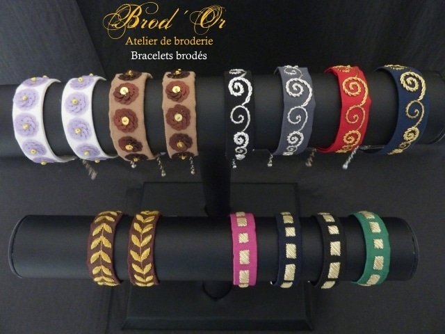 Brod'Or - Atelier de broderie - Bracelets brodés